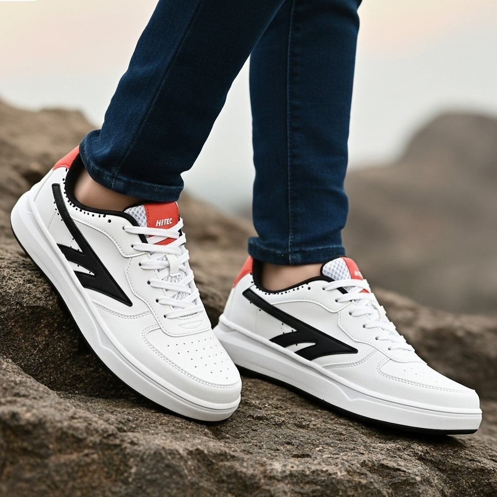 Varsity Court White-Black-Red