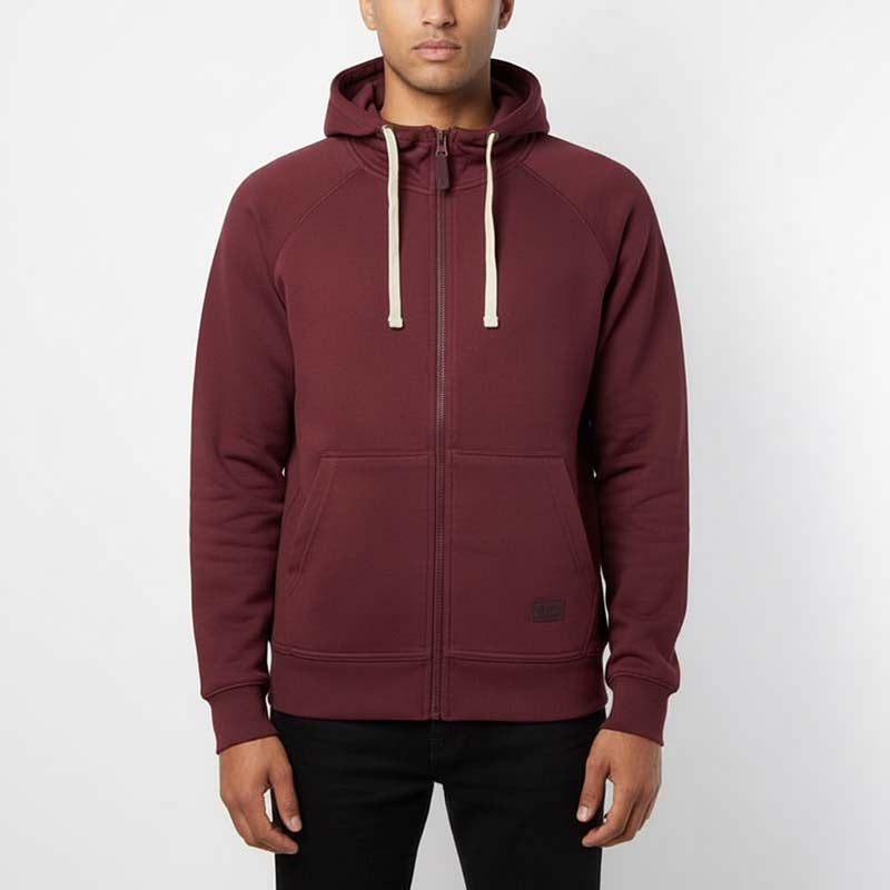 Sweat milano à capuche zippé homme BORDEAU