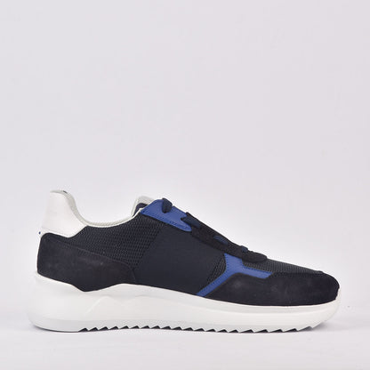 HARMONT AND BLAINE SCARPA UOMO CAMOSCIO TEX FABRIC BLUU