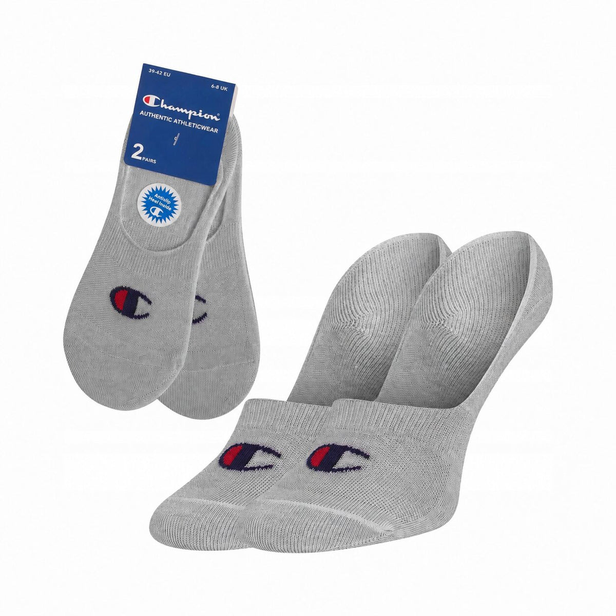 Champion 2-Pack Footie Socks Grey Melange