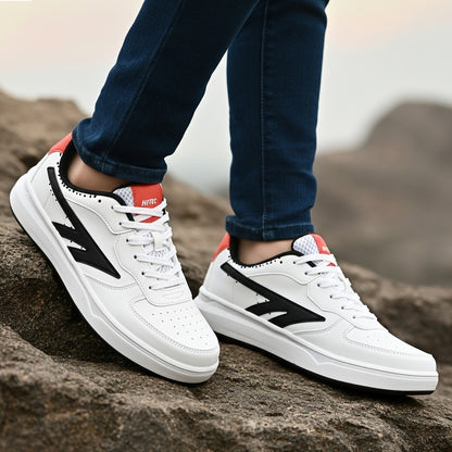 Varsity Court White-Black-Red