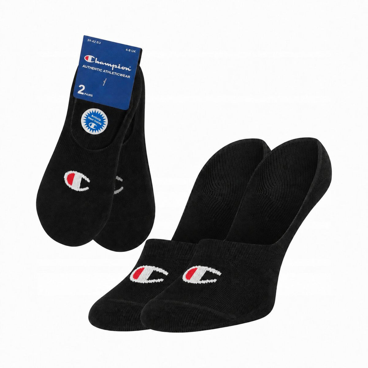 Champion 2-Pack Footie Socks Black