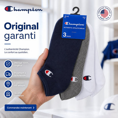 Champion 3-Pack Sneaker Socks Navy-White-Grey